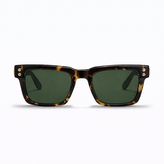 Lunettes de Soleil - Carrées Écaille Vertes