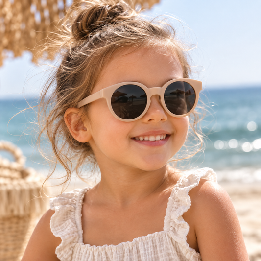 Lunettes de Soleil - Enfant Rondes Marrons plage 
