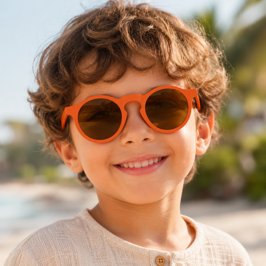 Lunettes de Soleil - Enfant Rondes Oranges