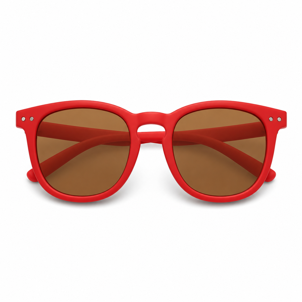 Lunettes de Soleil - Enfant Rondes Rouges
