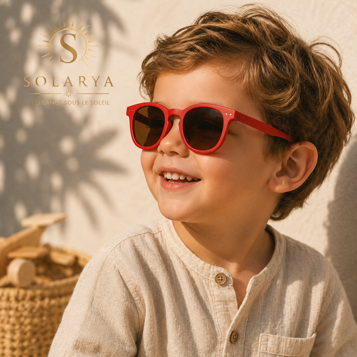 Lunettes de Soleil - Enfant Rondes Rouges
