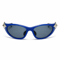 Lunettes de Soleil - Futuristes Spatiales Bleue Argent