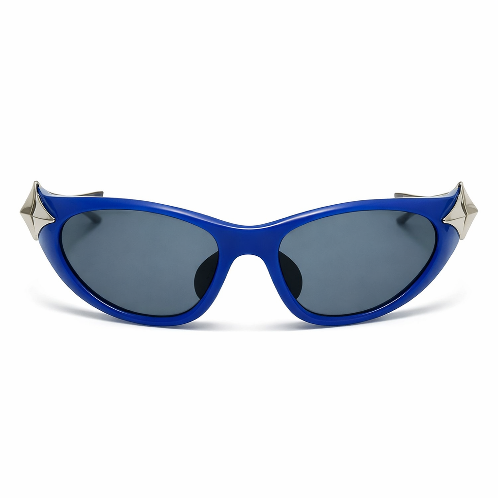 Lunettes de Soleil - Futuristes Spatiales Bleue Argent