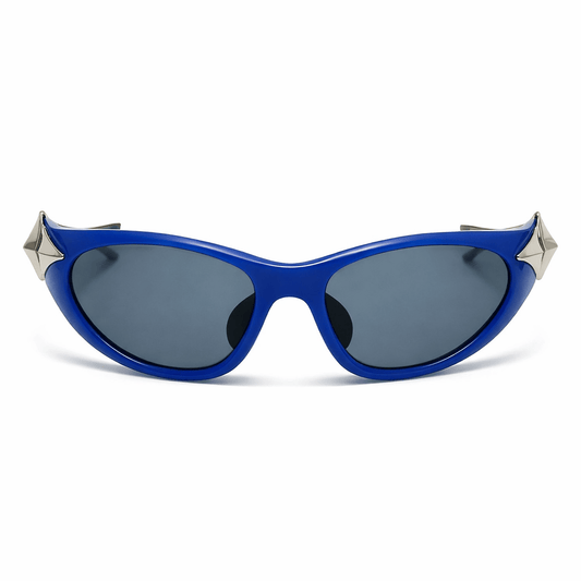 Lunettes de Soleil - Futuristes Spatiales Bleue Argent