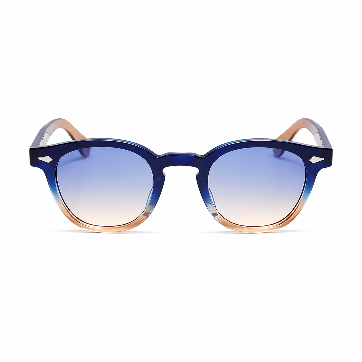 Lunettes de Soleil - Rondes Dégradée Bleues