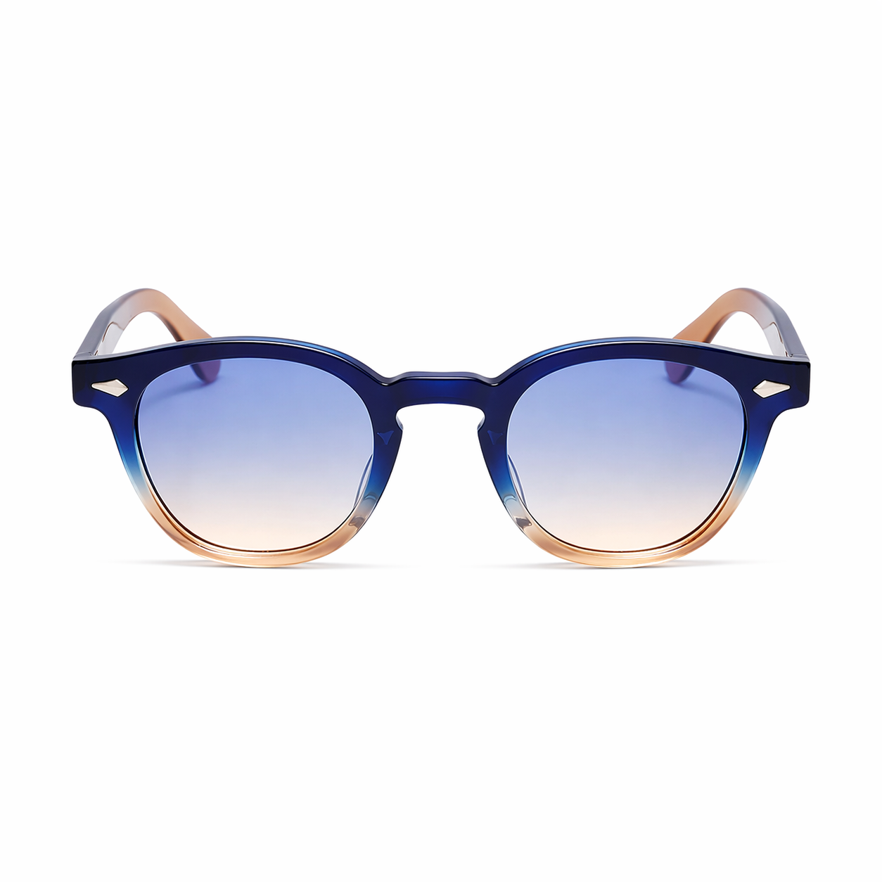 Lunettes de Soleil - Rondes Dégradée Bleues
