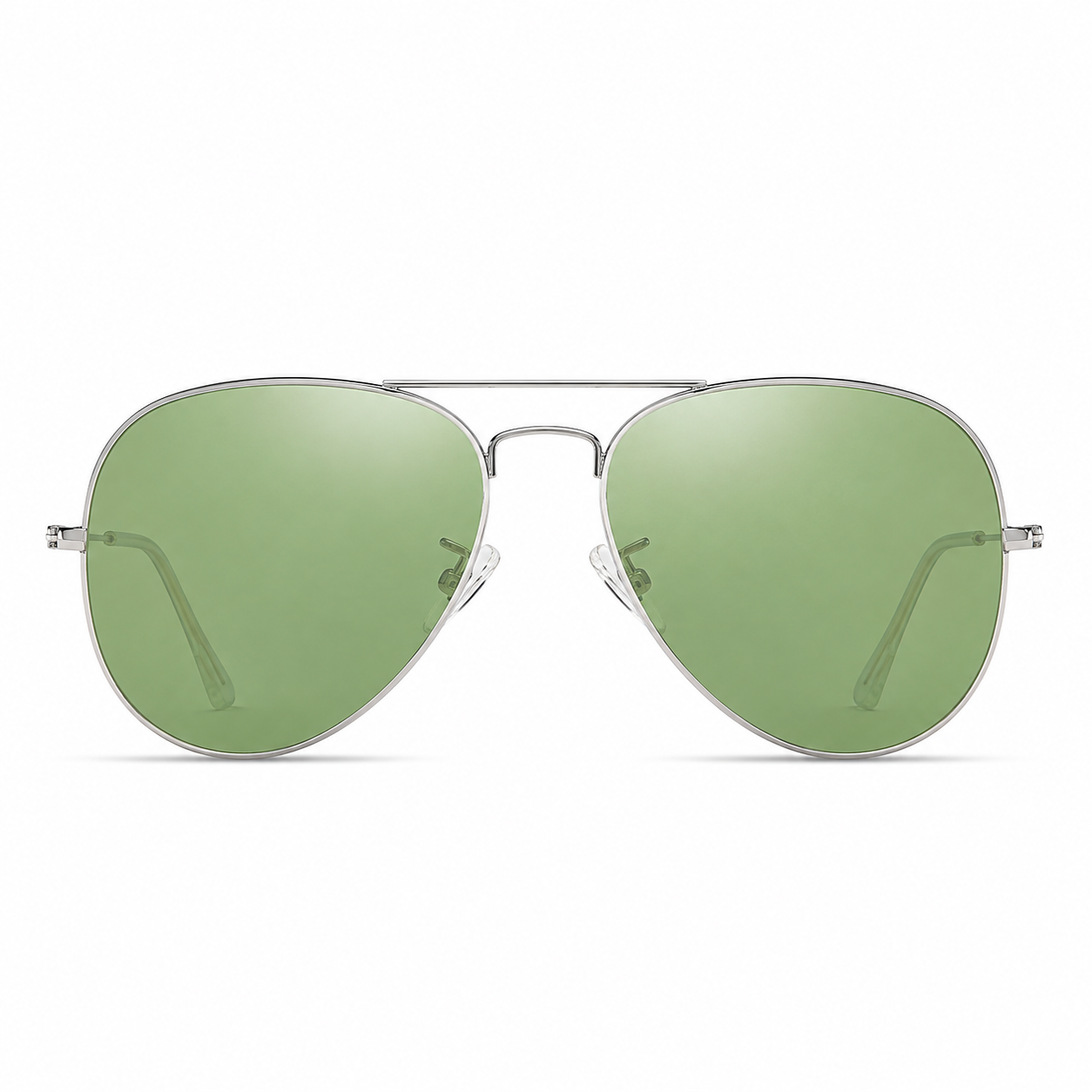Lunettes de Soleil Aviateur Argente Vert femme