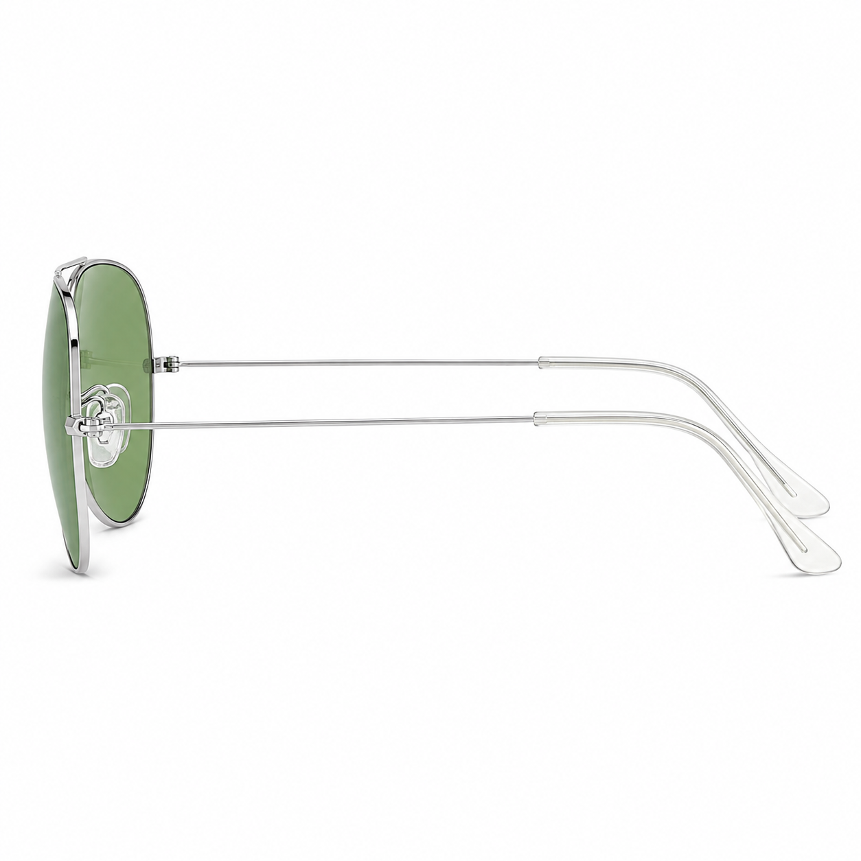 Lunettes de Soleil Aviateur Argente Vert homme 