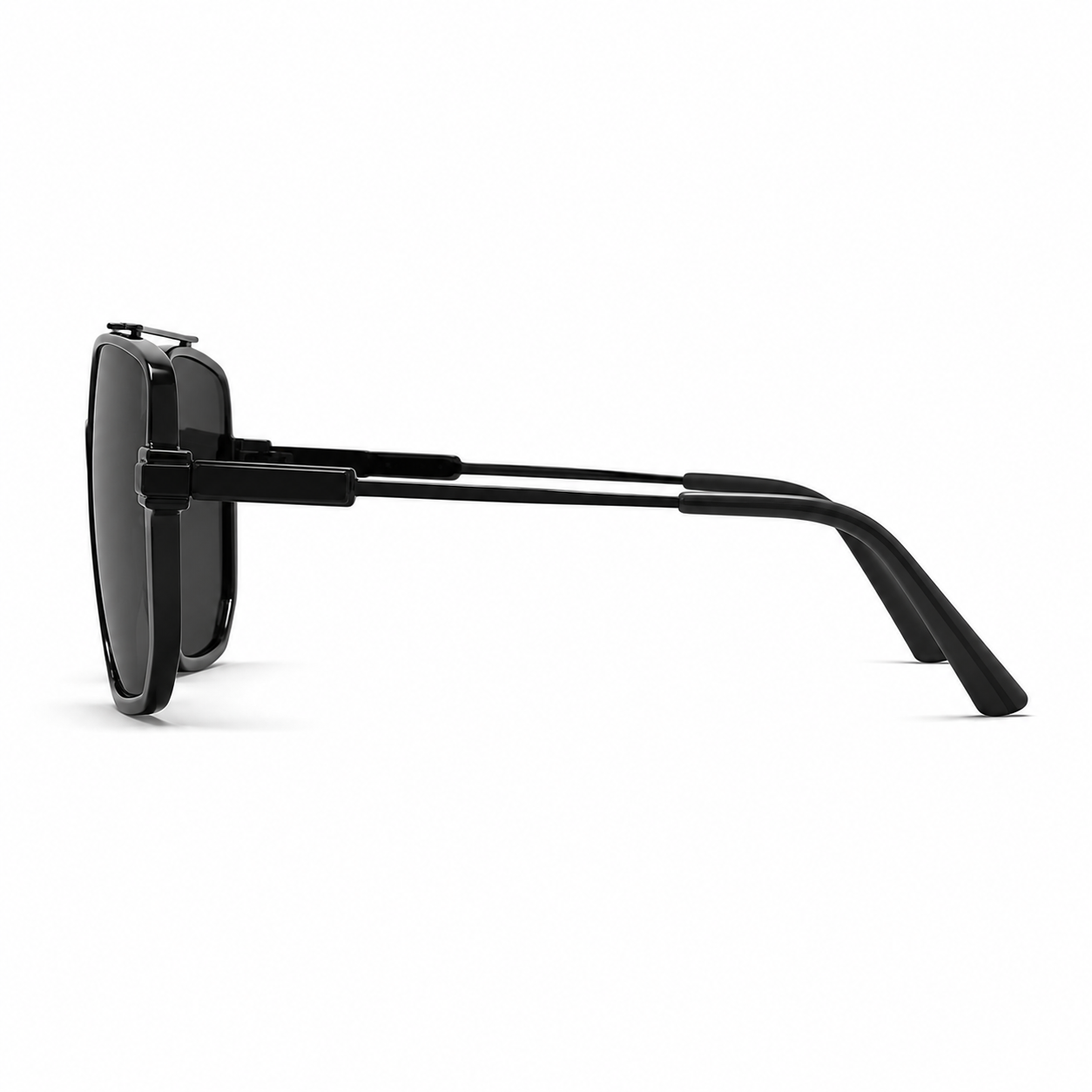 Lunettes de Soleil Aviateur - Carrée Noir Fumé