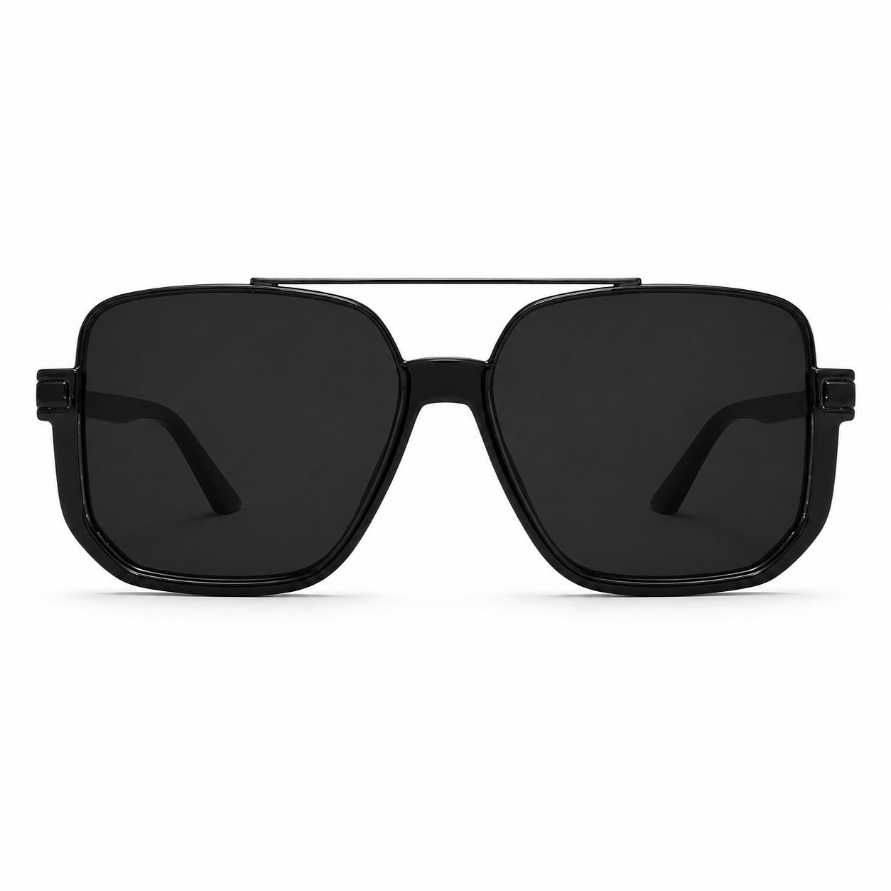 Lunettes de Soleil Aviateur - Carrée Noir Fumé