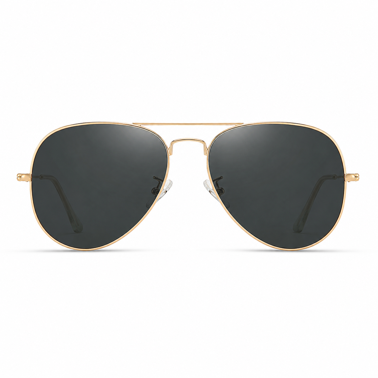 Lunettes de Soleil Aviateur Dore Noir classique 