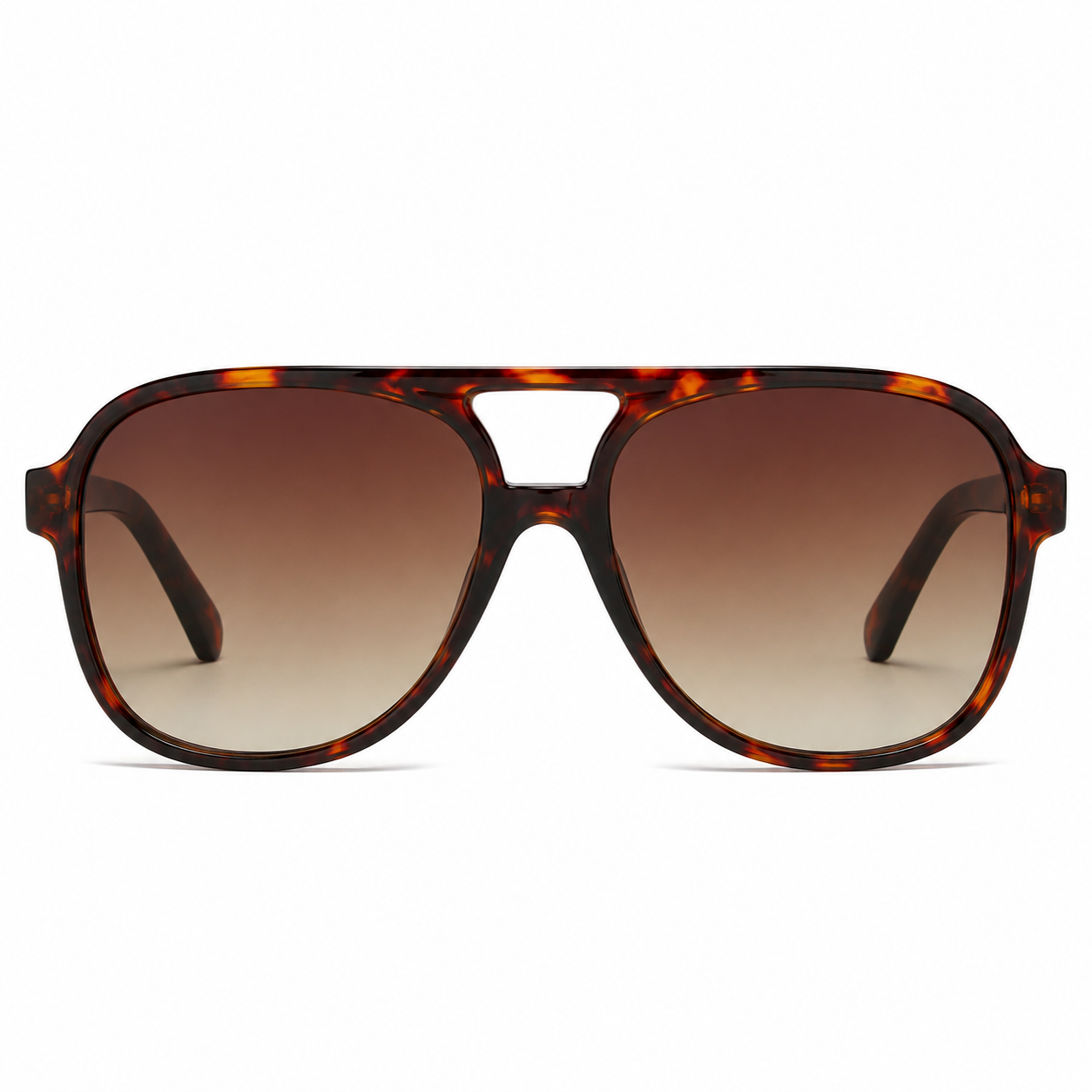 Lunettes de Soleil Aviateur Écaille Dégradé Caramel