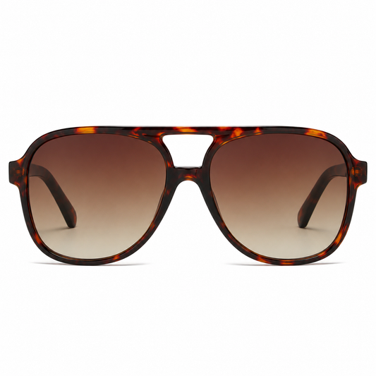 Lunettes de Soleil Aviateur Écaille Dégradé Caramel