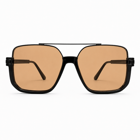 Lunettes de Soleil Aviateur - Carrée Marron Dégradé