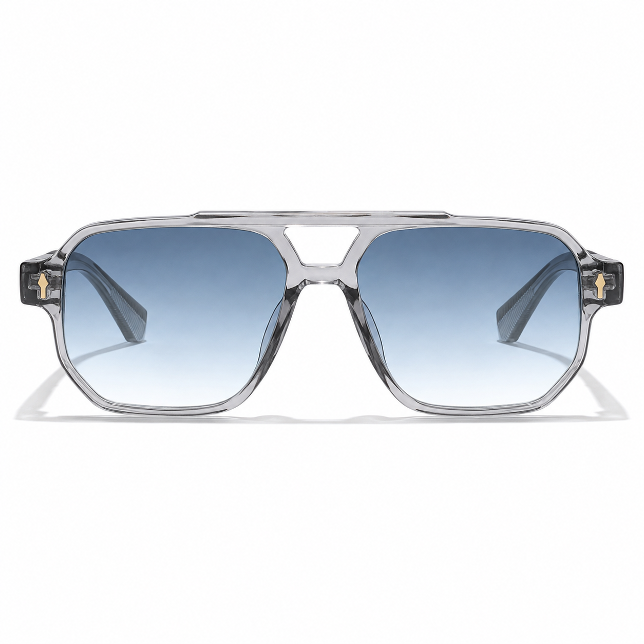 Lunettes de Soleil Aviateur Rectangulaires Bleues