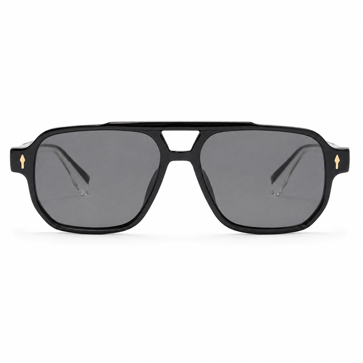 Lunettes de Soleil Aviateur Rectangulaires Noires