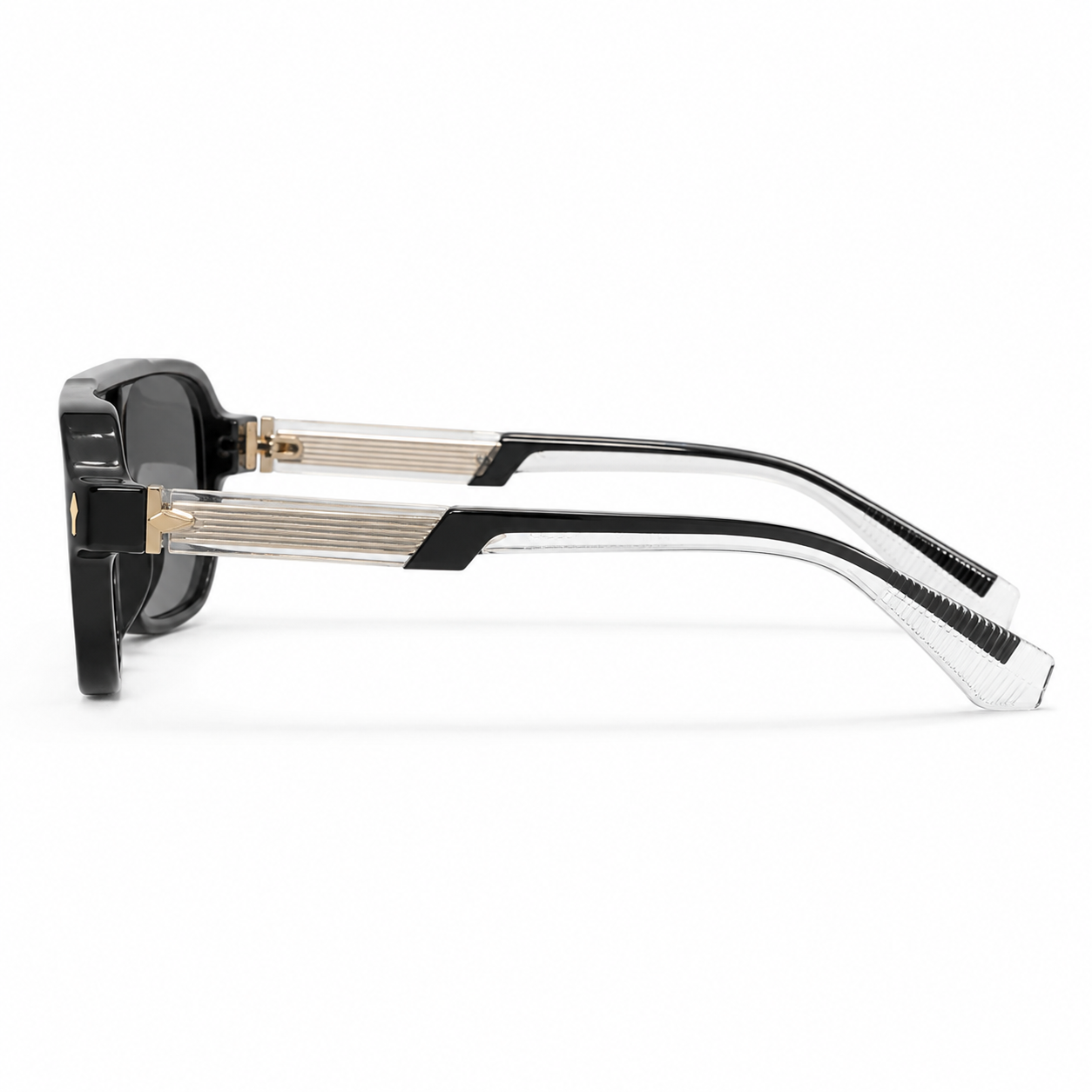 Lunettes de Soleil Aviateur Rectangulaires Noires femme 