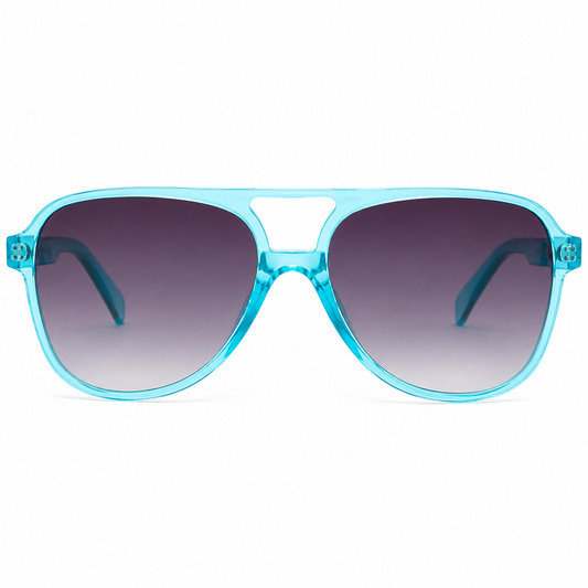Lunettes de Soleil Aviateur - Turquoise Translucide