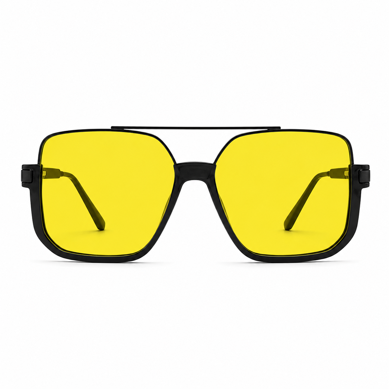 Lunettes de Soleil Aviateur - Carrée Jaune