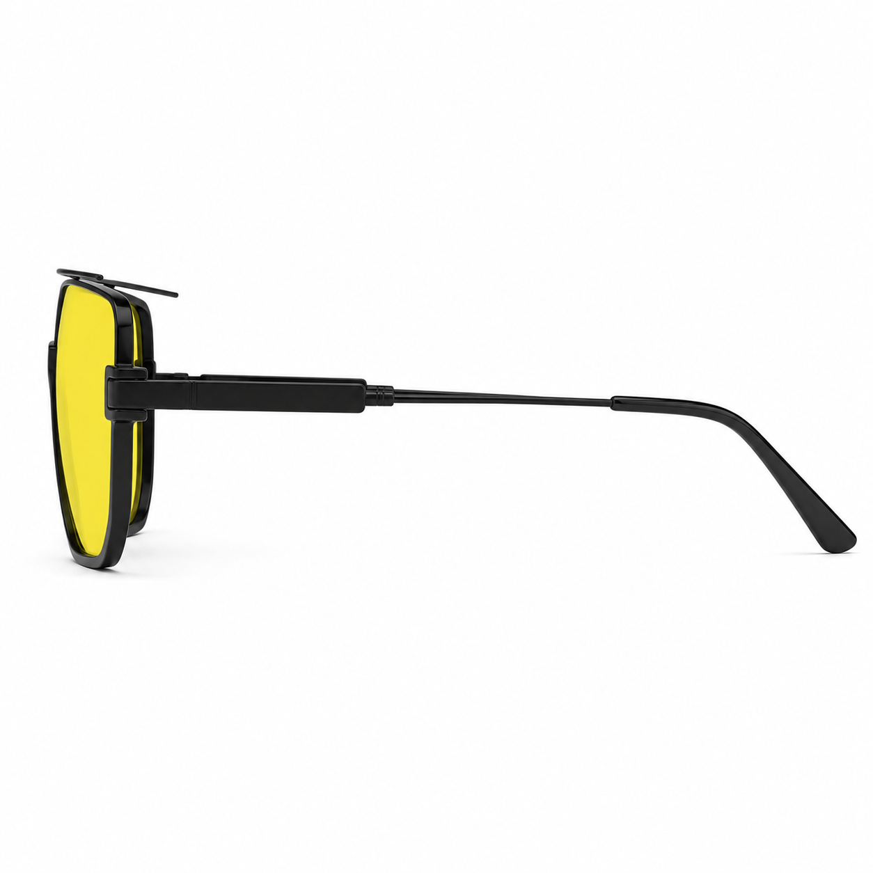 Lunettes de Soleil Aviateur - Carrée Jaune