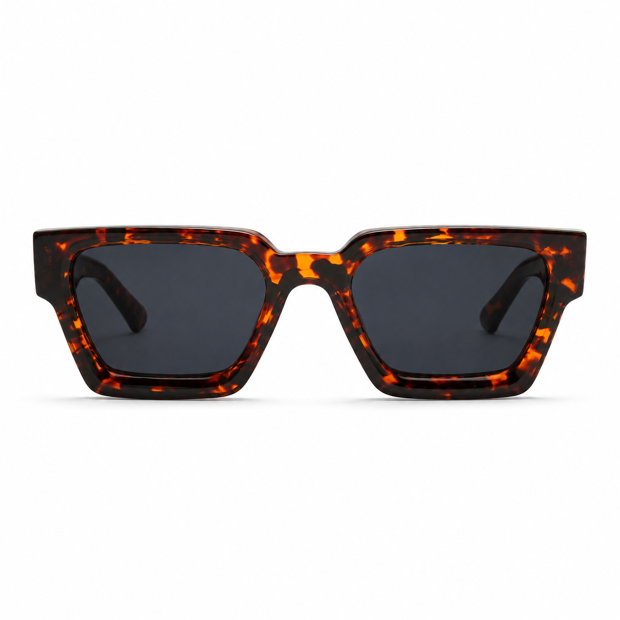 Lunettes de Soleil Carrées - Écaille Orange