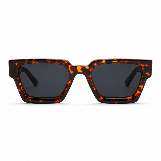 Lunettes de Soleil Carrées - Écaille Orange