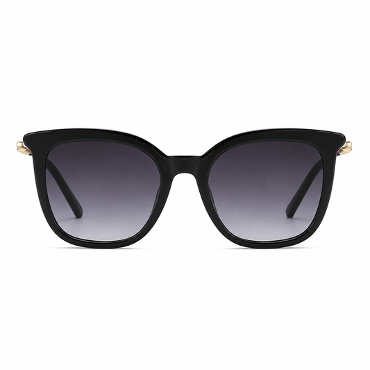 Lunettes de Soleil Carrée - Tressée Noir