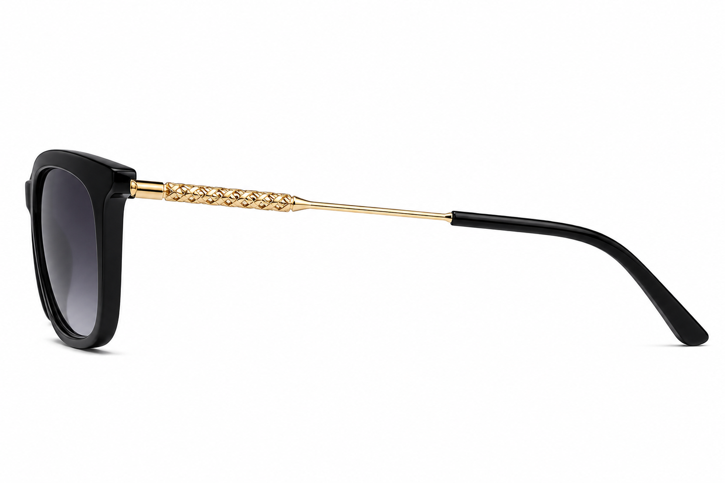 Lunettes de Soleil Carrée - Tressée Noir