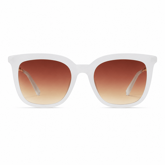 Lunettes de Soleil Carrée - Tressée Blanc