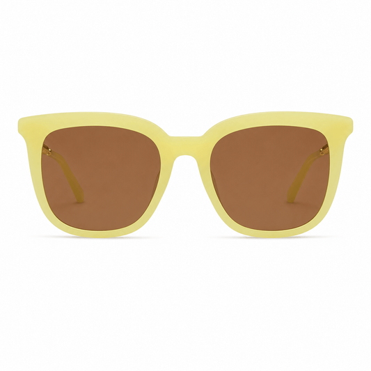 Lunettes de Soleil Carrée - Tressée Jaune