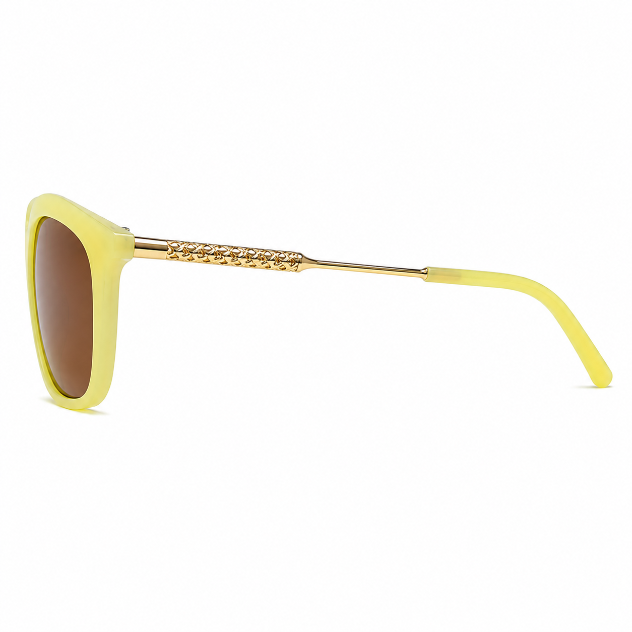 Lunettes de Soleil Carrée - Tressée Jaune