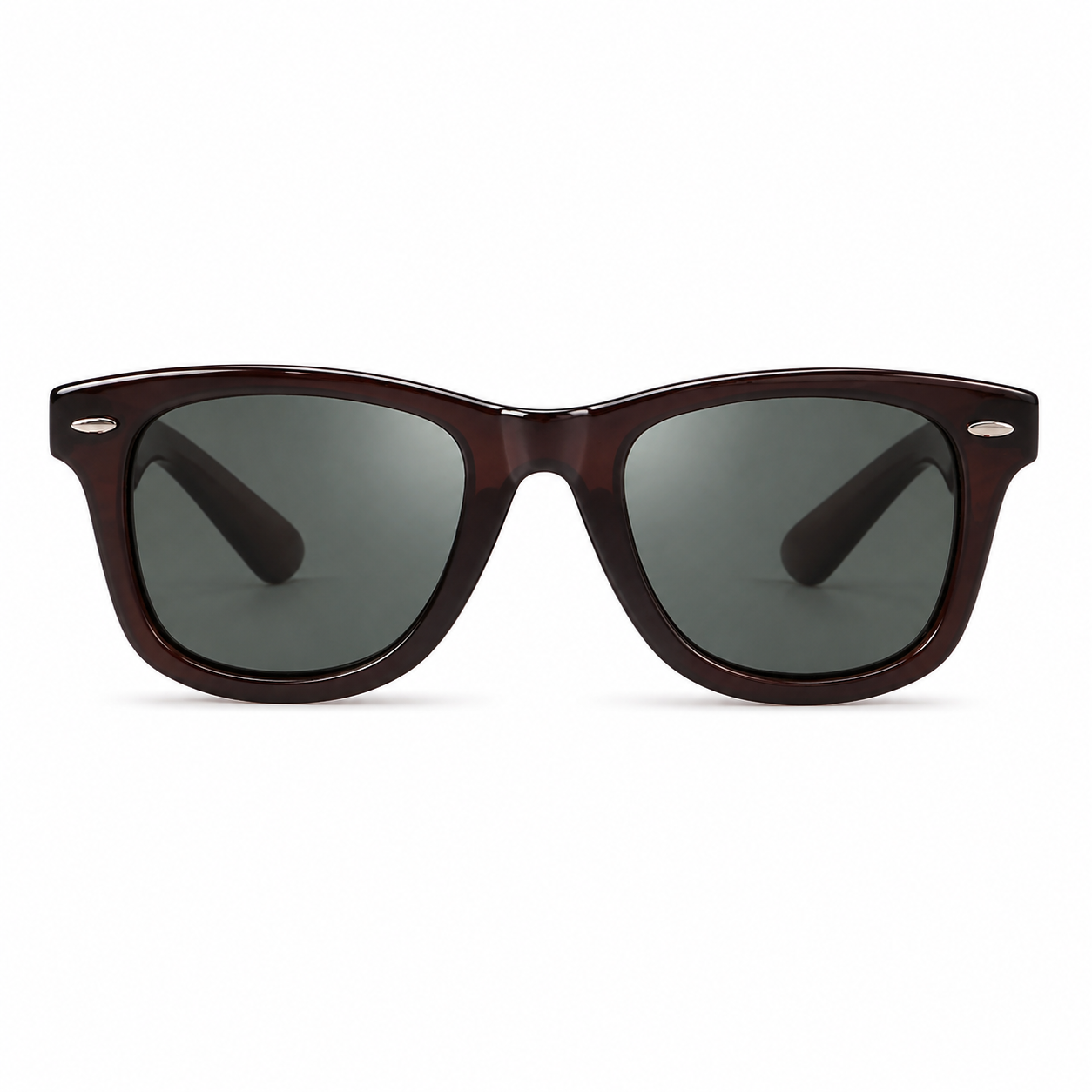 Lunettes de Soleil Carrees Classique Marron