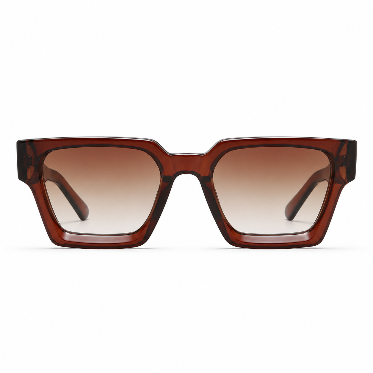 Lunettes de Soleil Carrées - Marrons Verres Dégradés