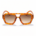 Lunettes de Soleil – Carrées Oversize Leopard Orange