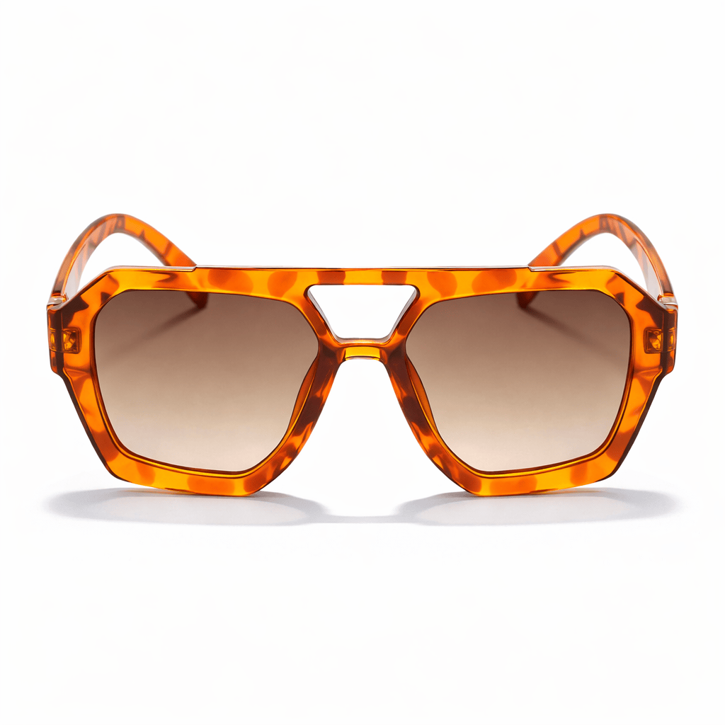 Lunettes de Soleil – Carrées Oversize Leopard Orange