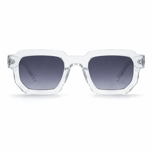 Lunettes de Soleil Carrées - Transparentes Verres Gris