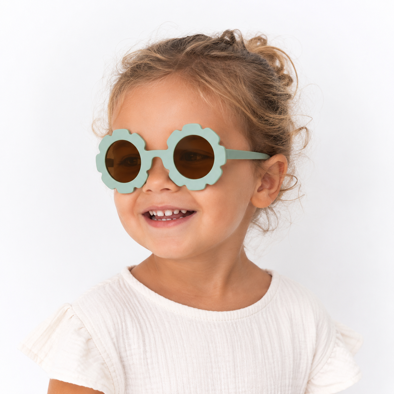 Lunettes de Soleil Enfant – Fleur Vert