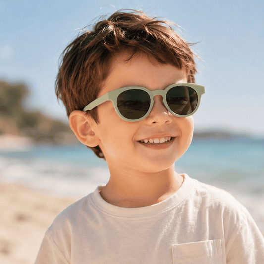 Lunettes de Soleil Rondes Enfant – Vert Sauge