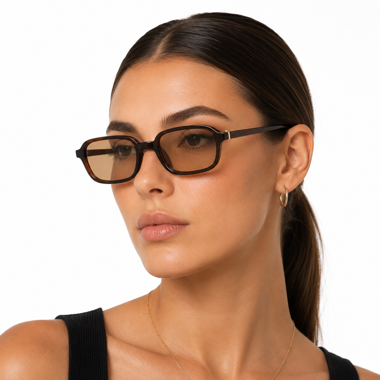 Lunettes de Soleil Esmée - Rectangulaires Marrons