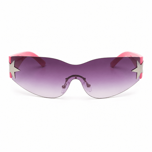 Lunettes de Soleil Futuristes -  Étoile Rose