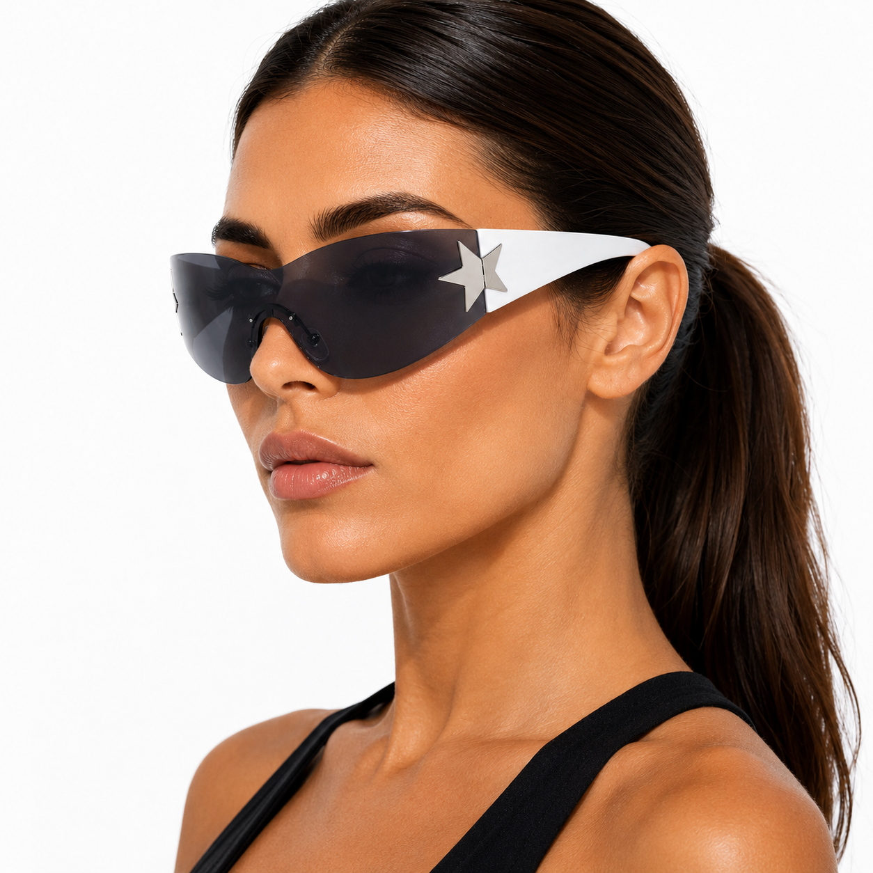 Lunettes de Soleil Futuristes -  Étoile Blanche