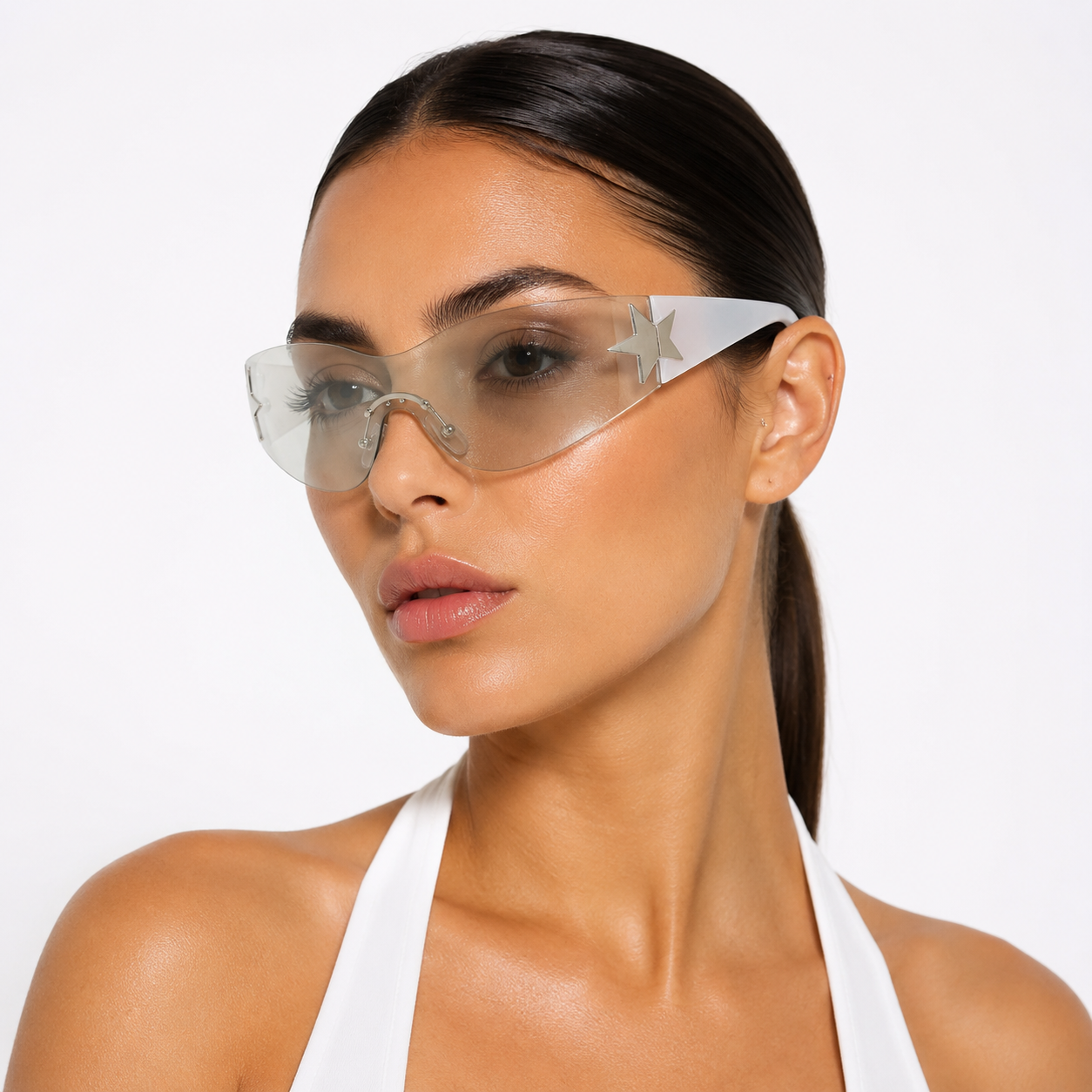 Lunettes de Soleil Futuristes -  Étoile Transparente