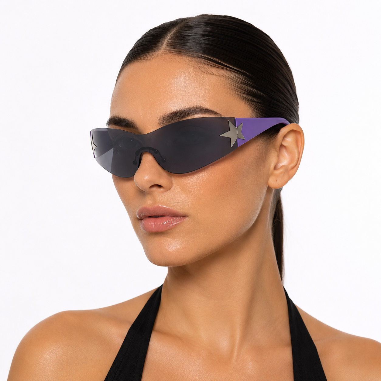 Lunettes de Soleil Futuristes - Étoile Violette