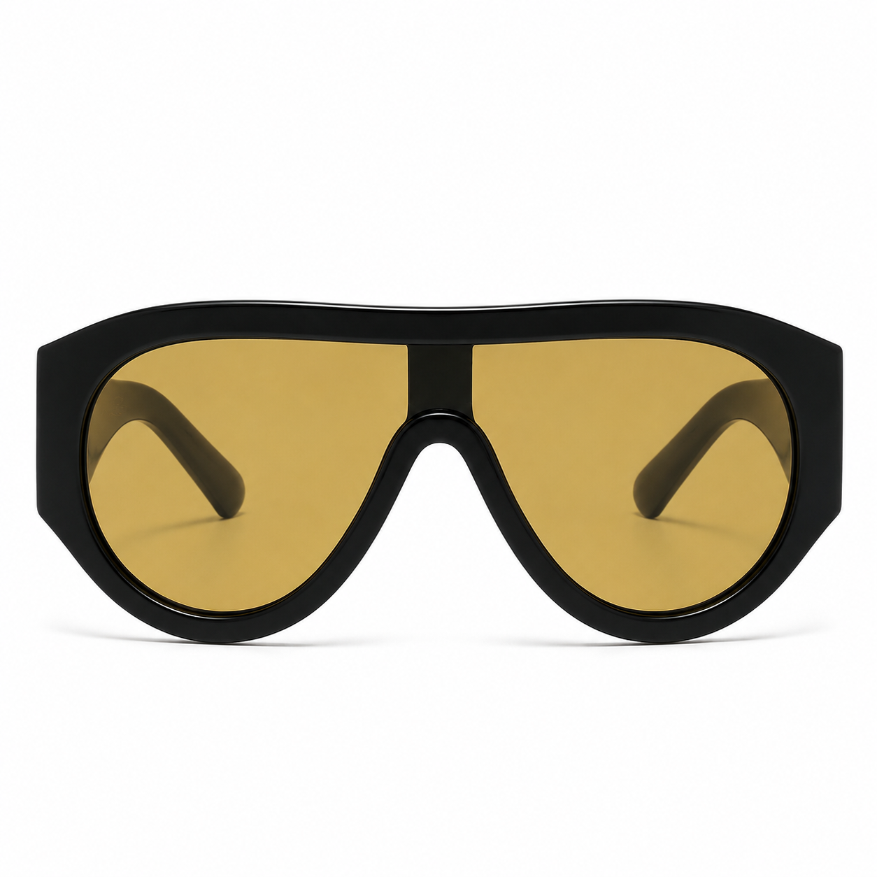 Lunettes de Soleil Oversize Shield – Noir & Jaune
