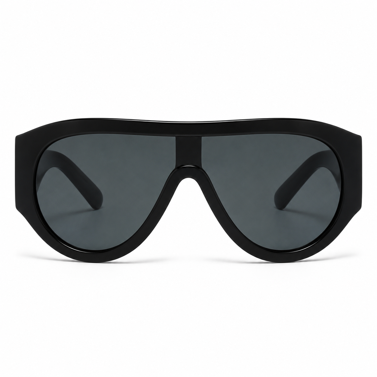 Lunettes de Soleil Oversize Shield - Noires Verres Fumés