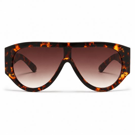 Lunettes de Soleil Oversize Shield - Écaille Tortoise Marron