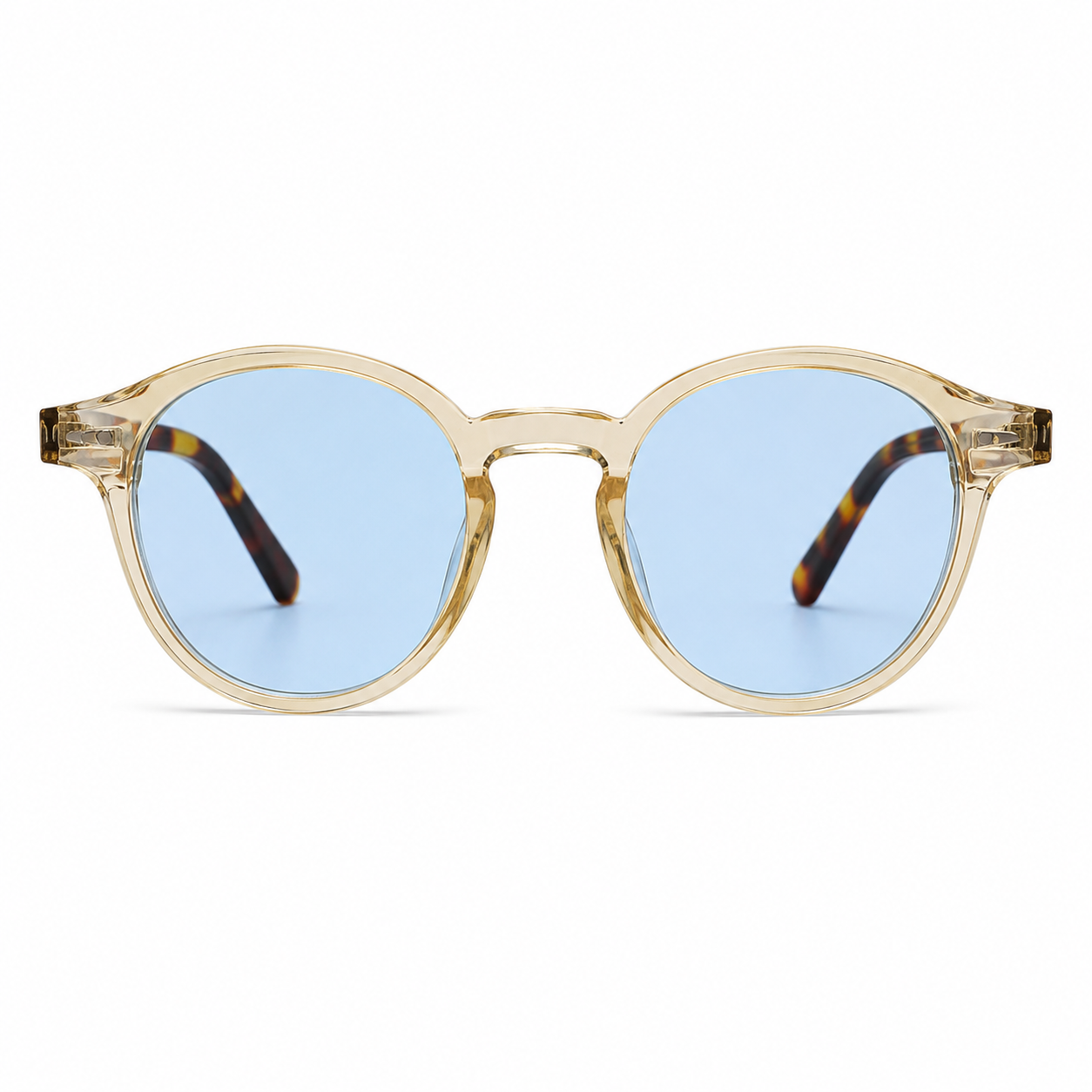 Lunettes de Soleil Rondes - Transparentes Verres Bleu Ciel