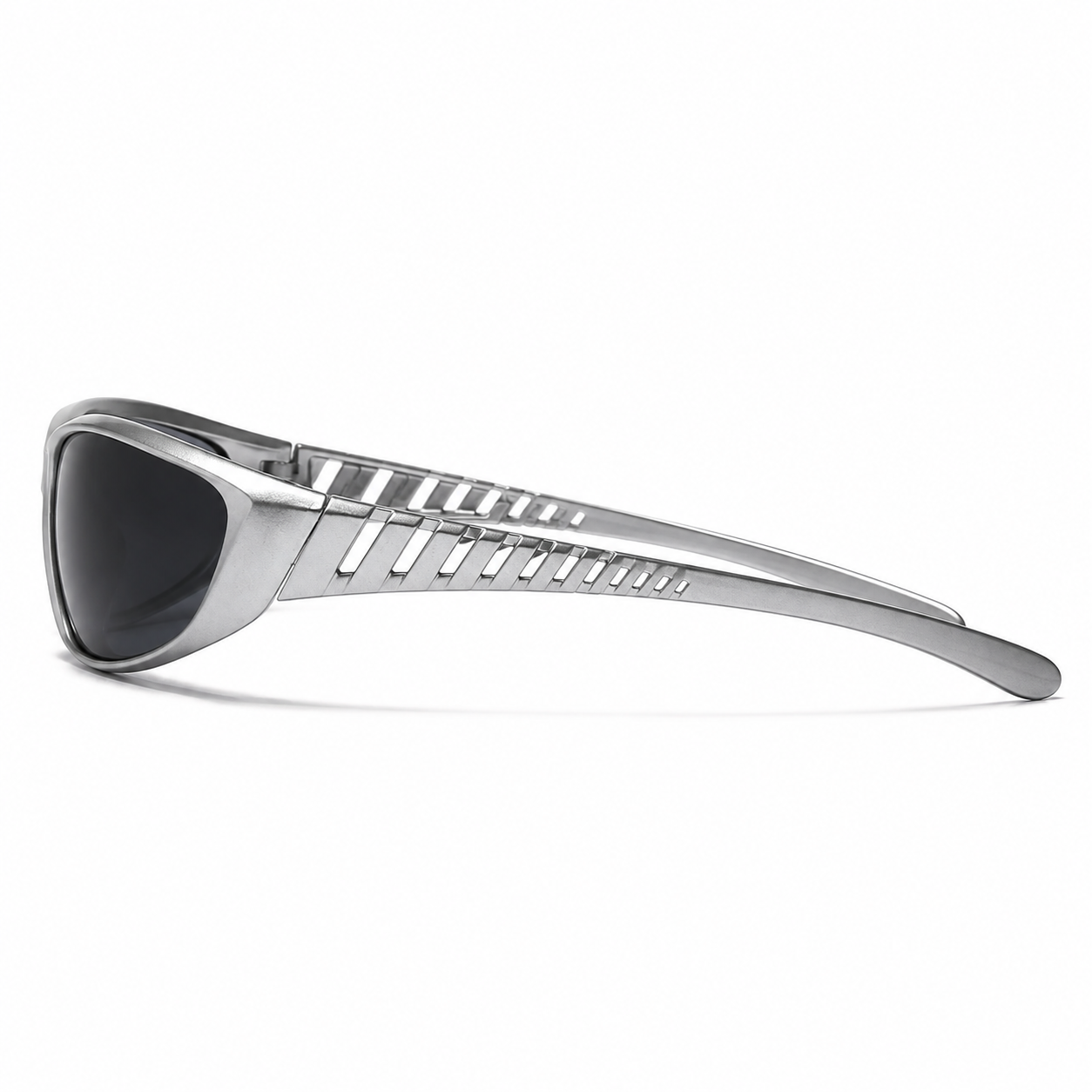 Lunettes de Soleil Sport - Enveloppante Argent & Noir