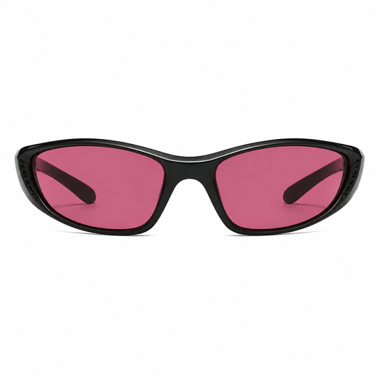 Lunettes de Soleil Sport - Enveloppantes Noir & Rose