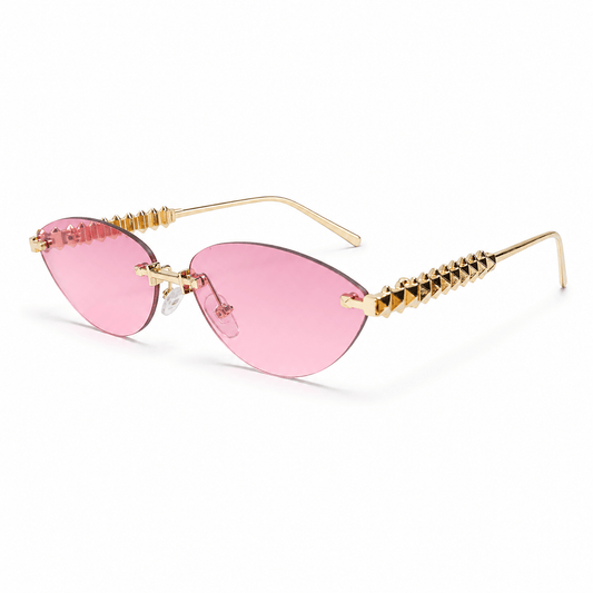 Lunettes de Soleil – Œil de Chat Dorées Roses
